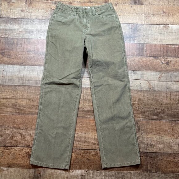 Talbots Tan/Green Corduroy Straight Leg Pants size 2P - Picture 1 of 4